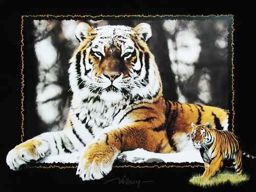 Sibirischer Tiger im Schnee, Collage Poster 40x50 cm