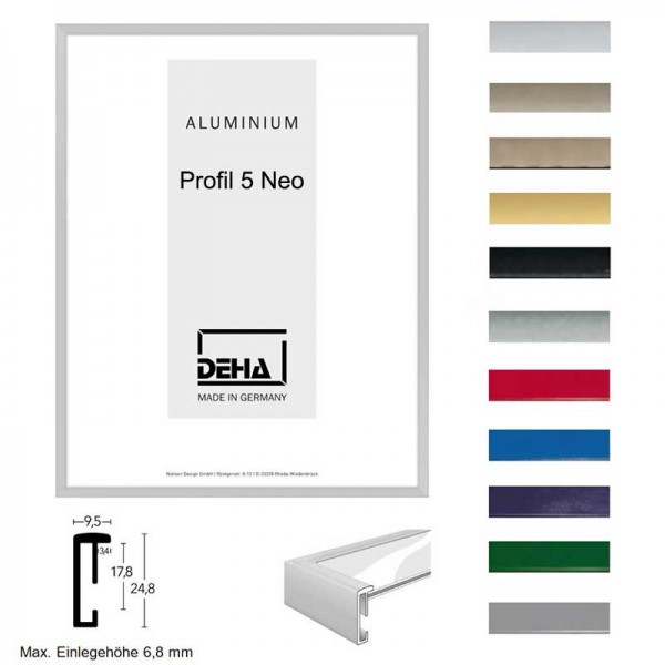 Aluminium Bilderrahmen 120x70 / 70x120 cm DEHA Profil V
