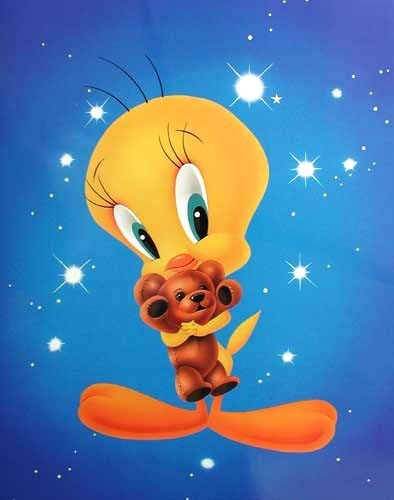 Tweety und Teddybär Poster 40x50 cm