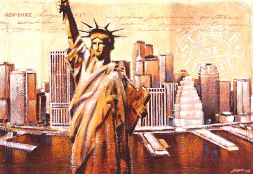 Reproduktion "Statue of Liberty" von Raul Fischer Kunstdruck 70x100 cm