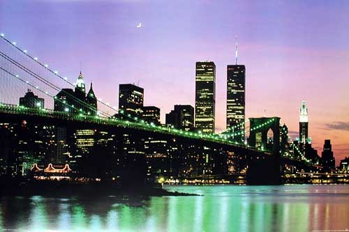 New York, Brooklyn Bridge at Night