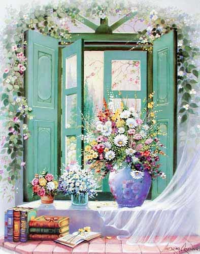 Blumen am Fensterbank by Andres Orpinas *
