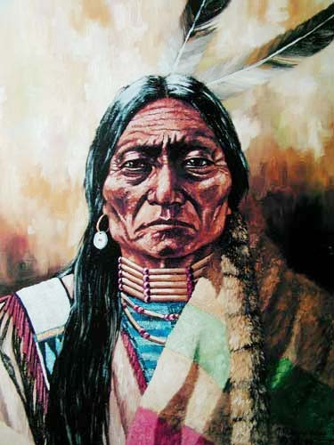 Indianer Portrait by J.T. Vogtschmidt