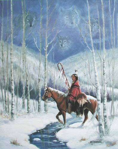 Indianer auf dem Pferd by M.Caroselli