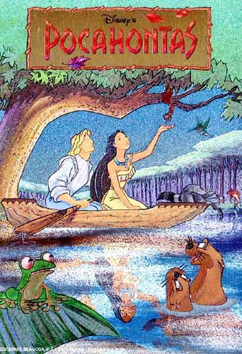 Pocahontas mit John im Kanu Dufex Alubild 16x21