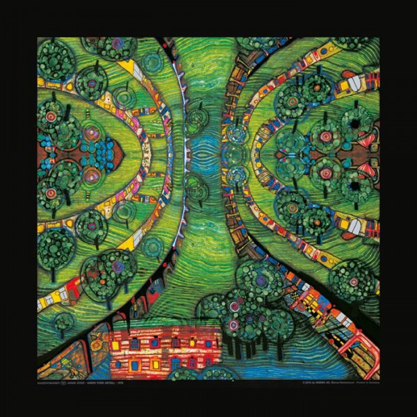 Grüne Stadt von Hundertwasser- Kunstdruck