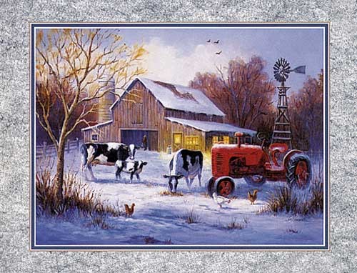 Winter Farm, Caroselli - Lithodruck 20x25 cm