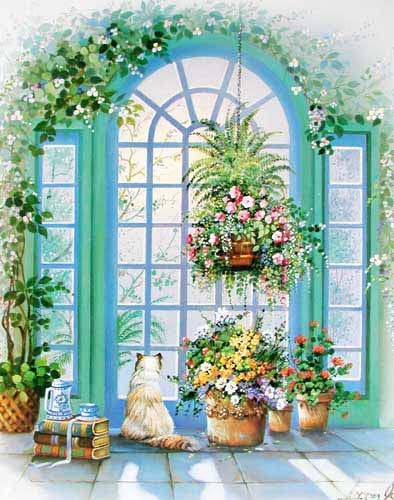 Blumen am Fenster am by Andres Orpinas *