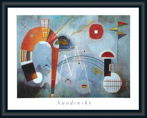 Gerahmter Kunstdruck, Poster, Bild 80 x 65 cm " Rond et Pointu" Wassily Kandinsky