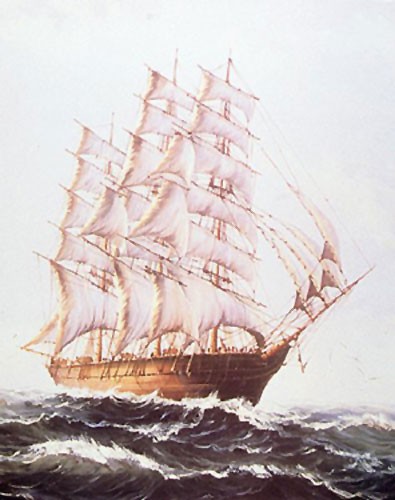 Segelschiff / Drei-Mast-Klipper auf hoher See Poster