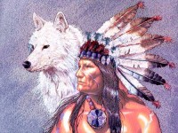 Alubild 16x21 cm: Chief und White Wolf by Gary Ampel * (Indianer) Alubild 16x21 cm: Chief und White Wolf by Gary Ampel * (Indianer)
