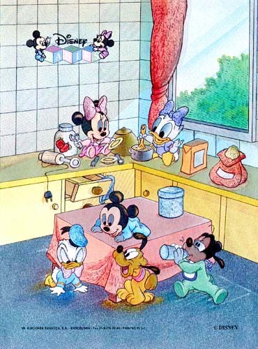 Disney Babys in der Küche Postkarte Bild