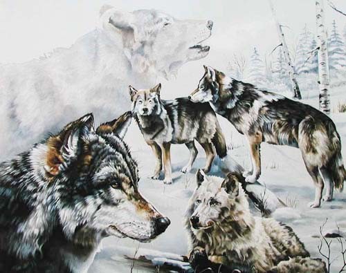 Wolfsrudel Fantasie Poster 40x50 cm