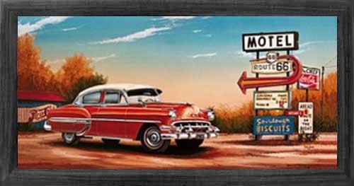 Wandbild roter Chevrolet auf Route 66