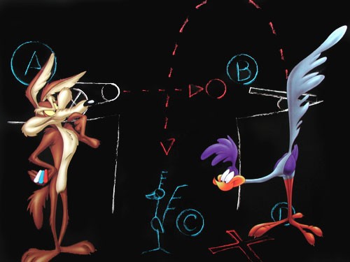 Looney Tunes, Road Runner und Wille E. Coyote Poster 40x50 cm