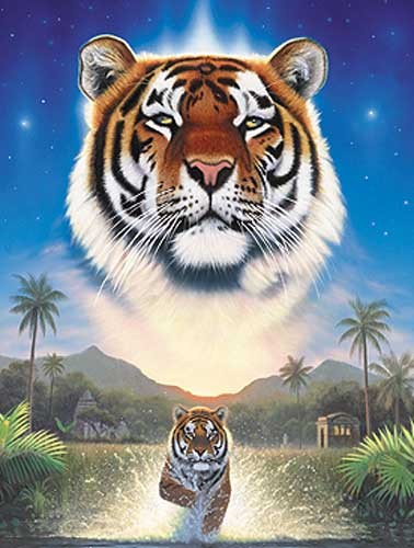 Tiger von Chris Hiett Dufex Alu Bild 16x21 cm