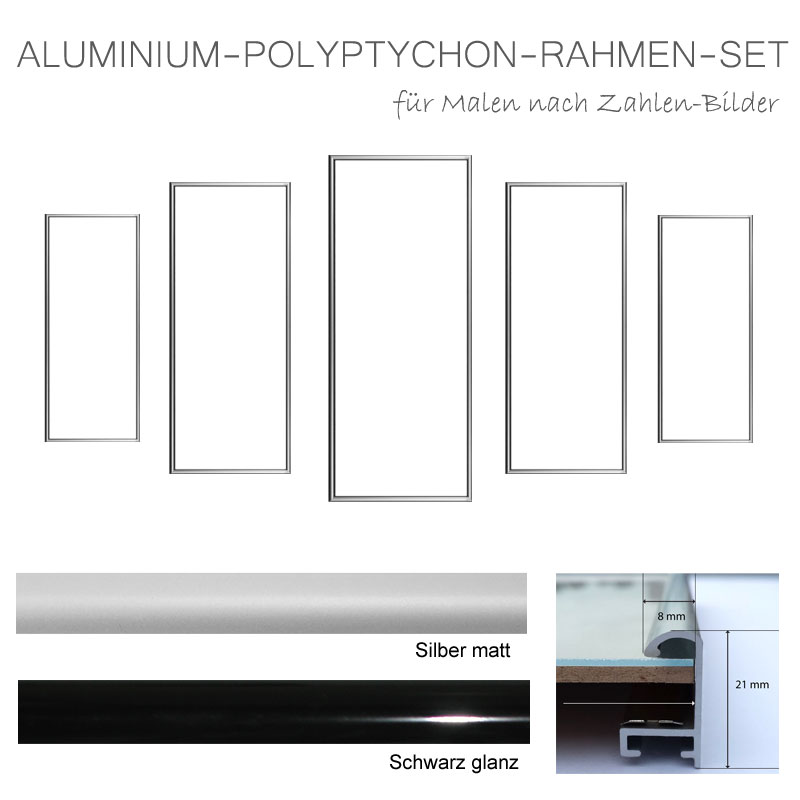 Schwarz oder in Polyptychon aus Pictures | kaufen. Bilderrahmen Aluminium Silber online Fantastic