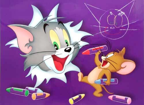 Poster 40x50 cm: Tom und Jerry Lila