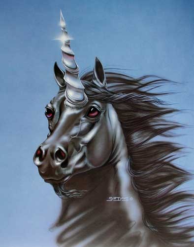 Schwarzes Einhorn Poster