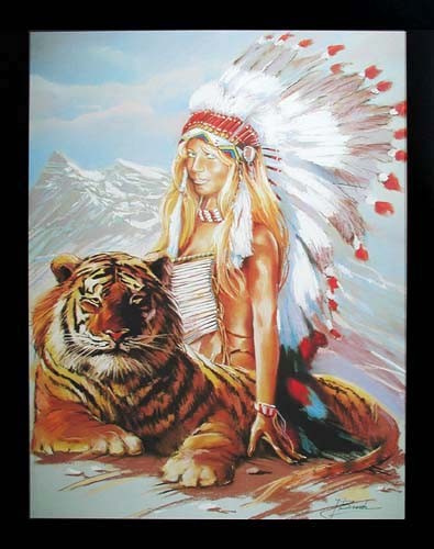 Squaw und Tiger by Busch