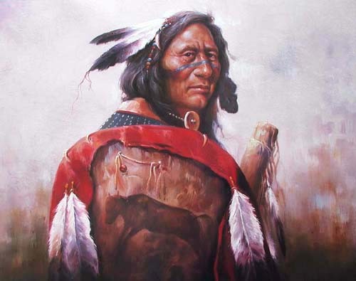 Indianer mit Schutzschild by Troy Denjah