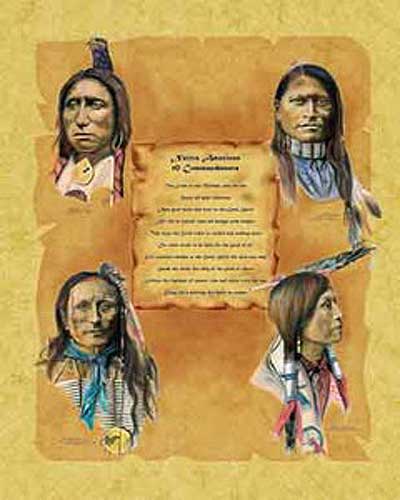 Indian Commandments Poster 40x50 cm: Native American 10 Indian Commandments | Fantastic ...