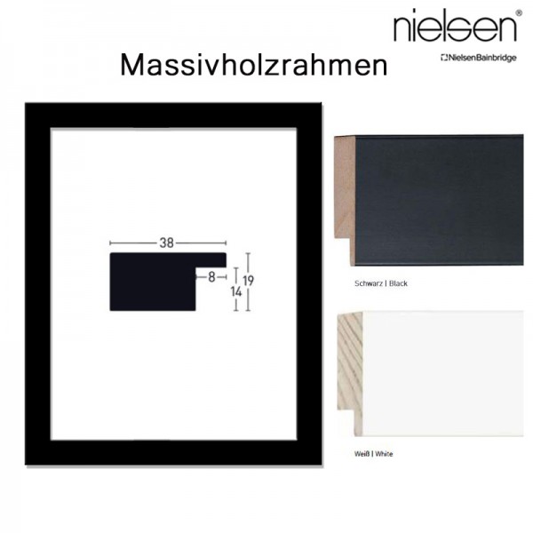 Holzrahmen 90x90 weiß, schwarz