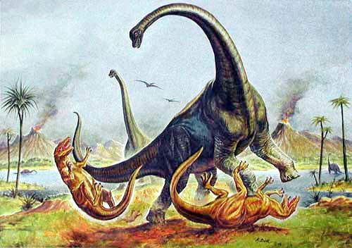 Dinos Brachiosaurus und Allosaurus Dufex Postkarte