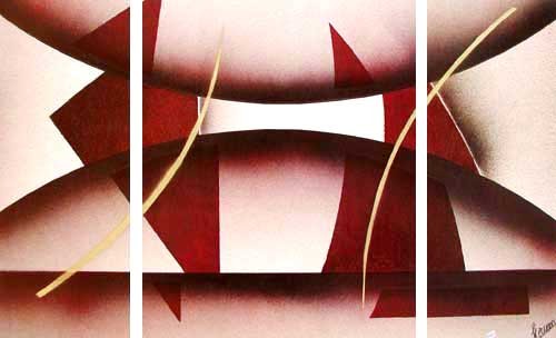 Abstraktes Bild mit Dreiecken- Triptychon Bild