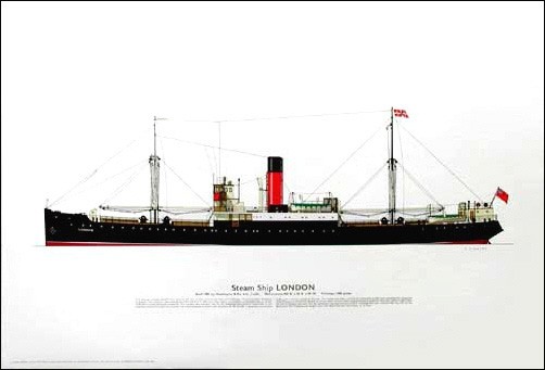 Dampfschiff London Druck