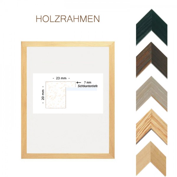 Holzrahmen 18x24 mit Normalglas