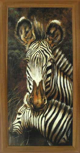 Wandbild "Zebra" fertig gerahmt, 40x77 cm