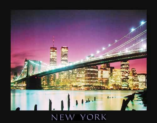 New York, Brooklyn Bridge at Night