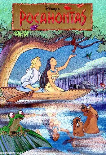 Alubild Bild Pocahontas mit John Smith im Kanu 26x21 cm