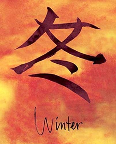 Chinesisches Zeichen für Winter-Poster