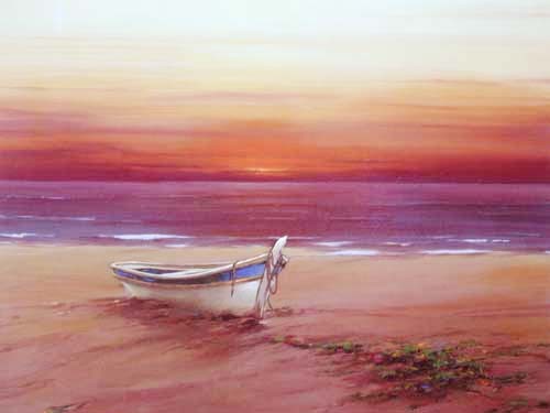 Sonnenuntergang und Boot by Peters