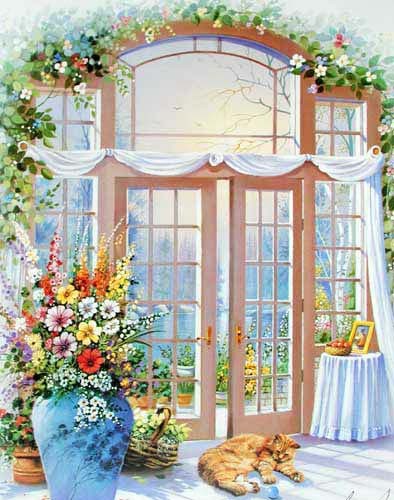Blumen und französische Tür by Andres Orpinas *