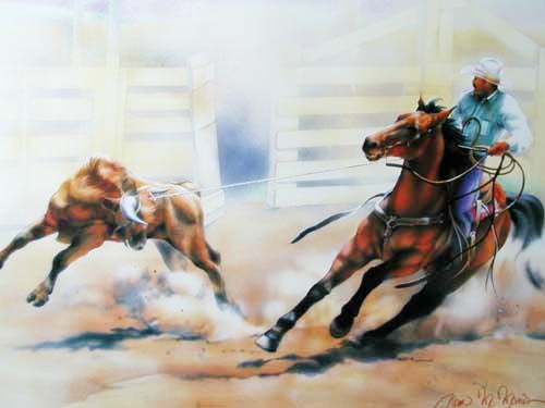 Calf Roping by Dan Mc Manis