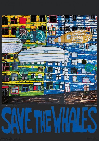 Save the Whales Hundertwasser Kunstdruck