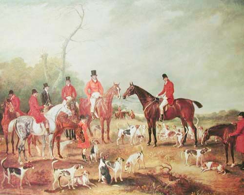 Dufex Alubild 43x54 cm: The Birton Hunt, Die Birton-Jagd von John Ferneley 1782- 1860