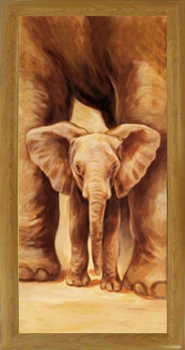 Kleiner Elefant II Wandbild 40x77 cm