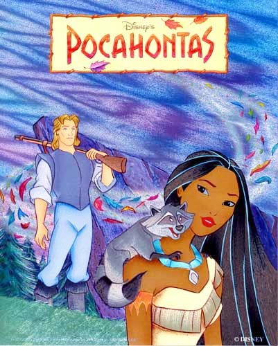 Postkarte "Pocahontas mit Meeko und John