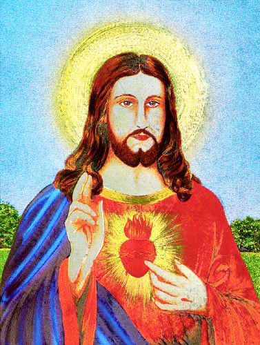 Jesusbild Heiliges Herz Alu Bild 16x21 cm