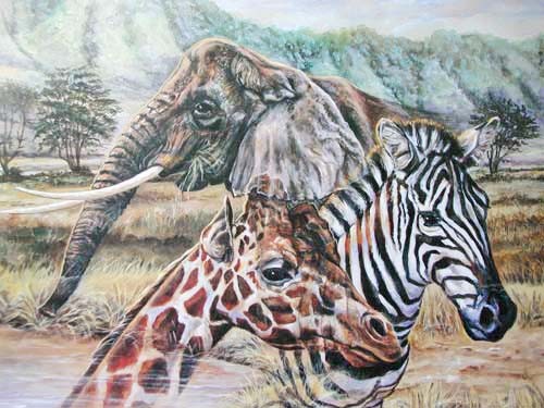 Afrikanische Tierwelt Poster 40x50 cm