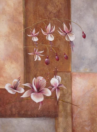 Exotische Blumen mit abstraktem Hintergrund II