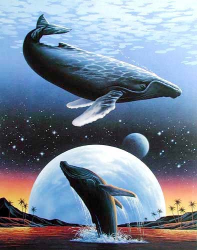 Dufex Alubild 16x21 cm: Springende Wale von Alan Metz