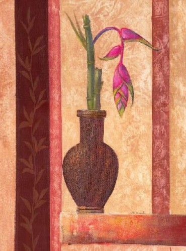 Stillleben, Bromelia im Krug Kunstdruck